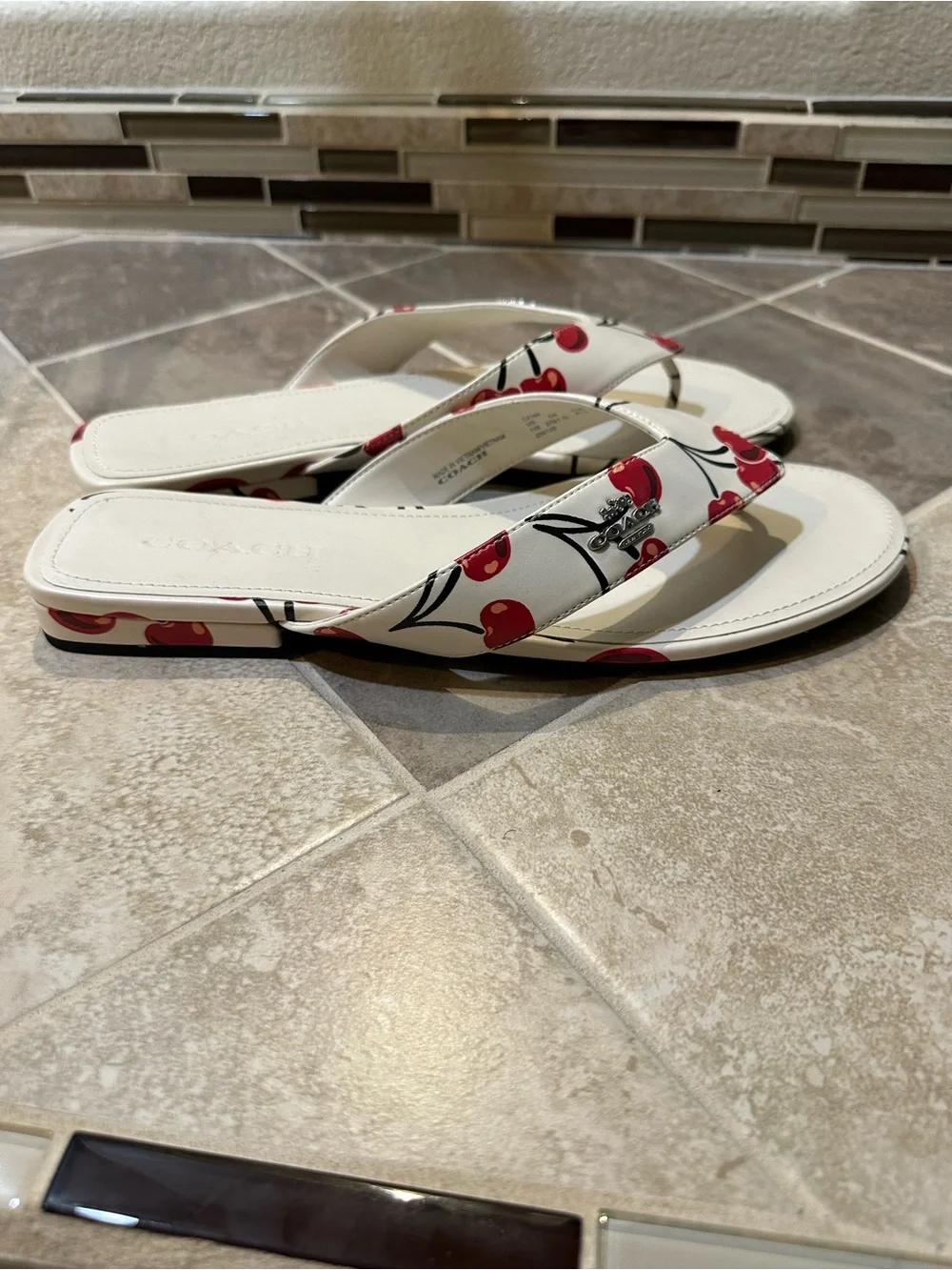 Coach Cherry Print Sandals